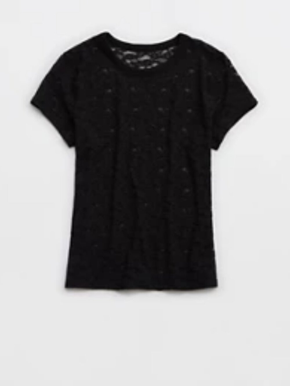 Aerie Lace Vintage Tee-Shirt Black
